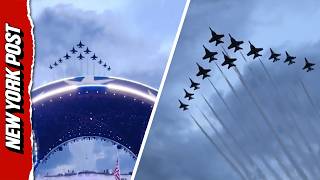Thunderbirds and Blue Angels combine forces for Super Delta formation during Freedom 250 event