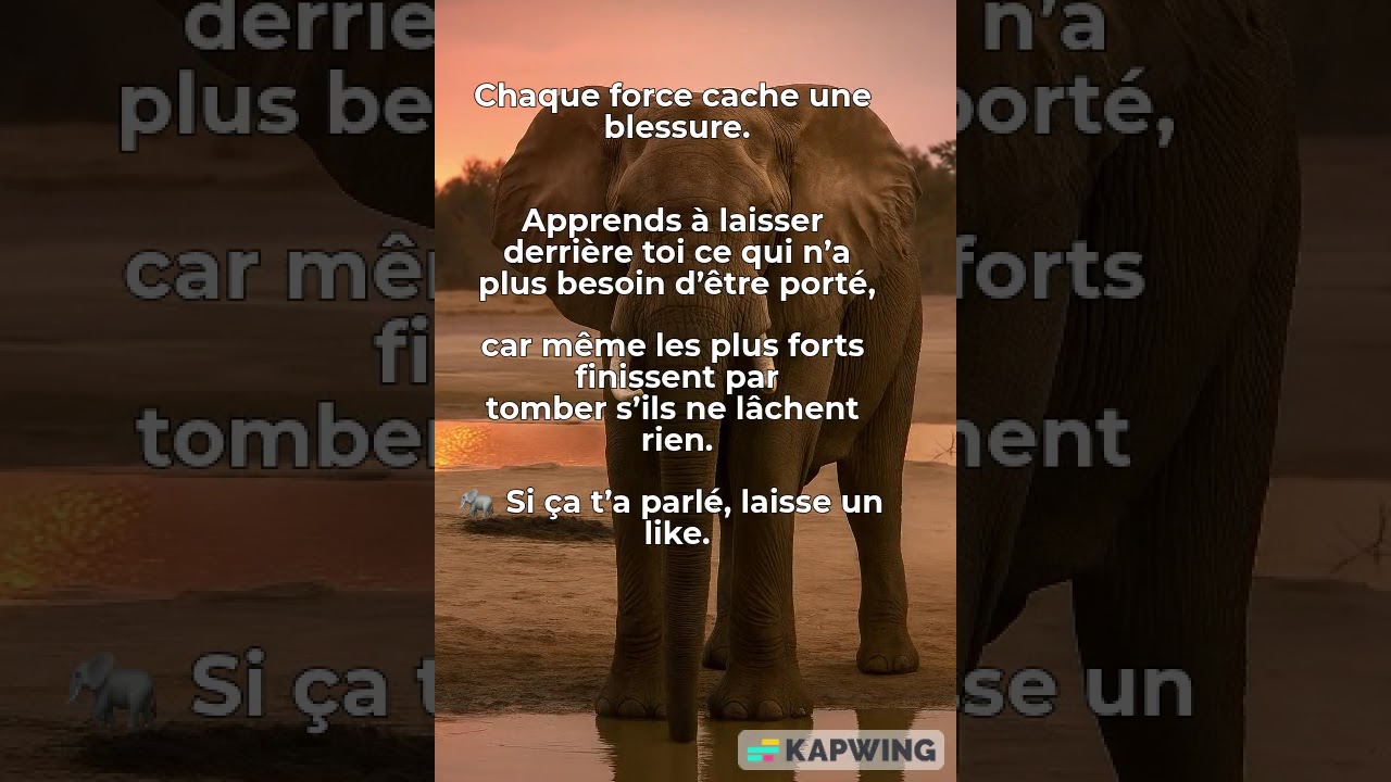 Chaque force cache une blessure - éléphant passé ❤️❤️❤️