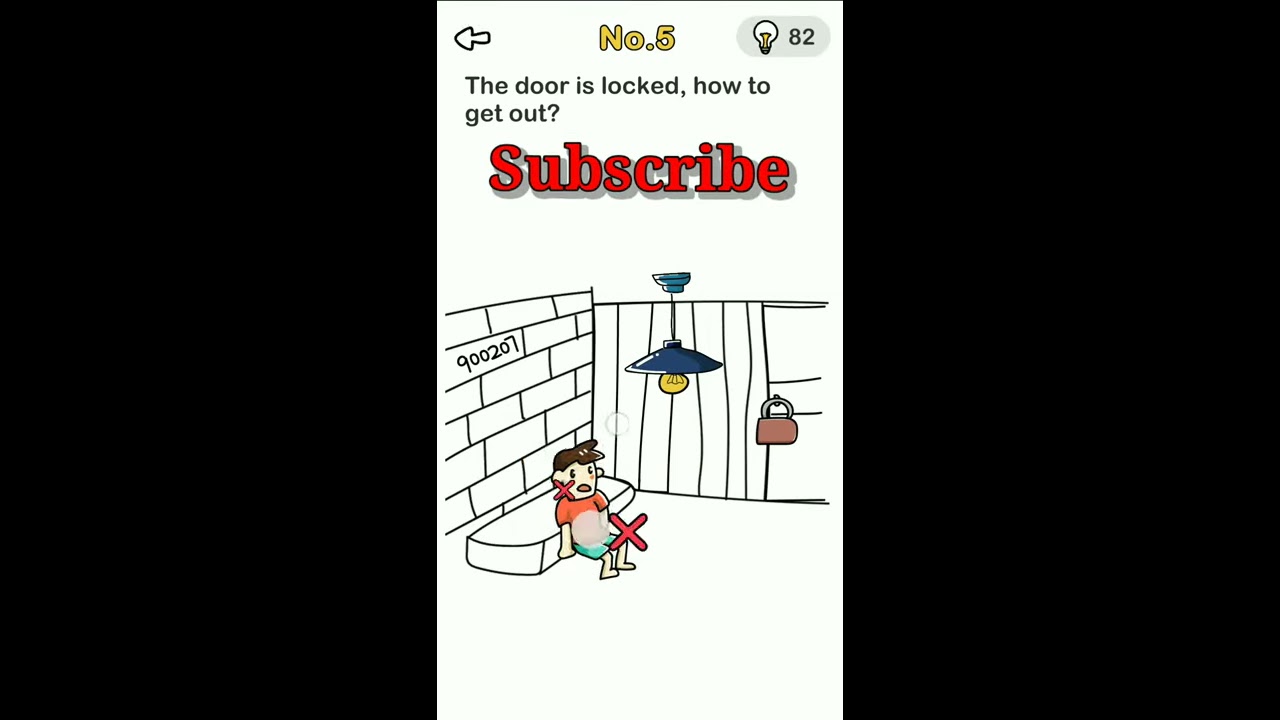 Brain Out Escape Room Level 5 the door is locked, how to get out