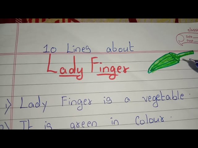 5 lines on ladyfinger for class 1 image