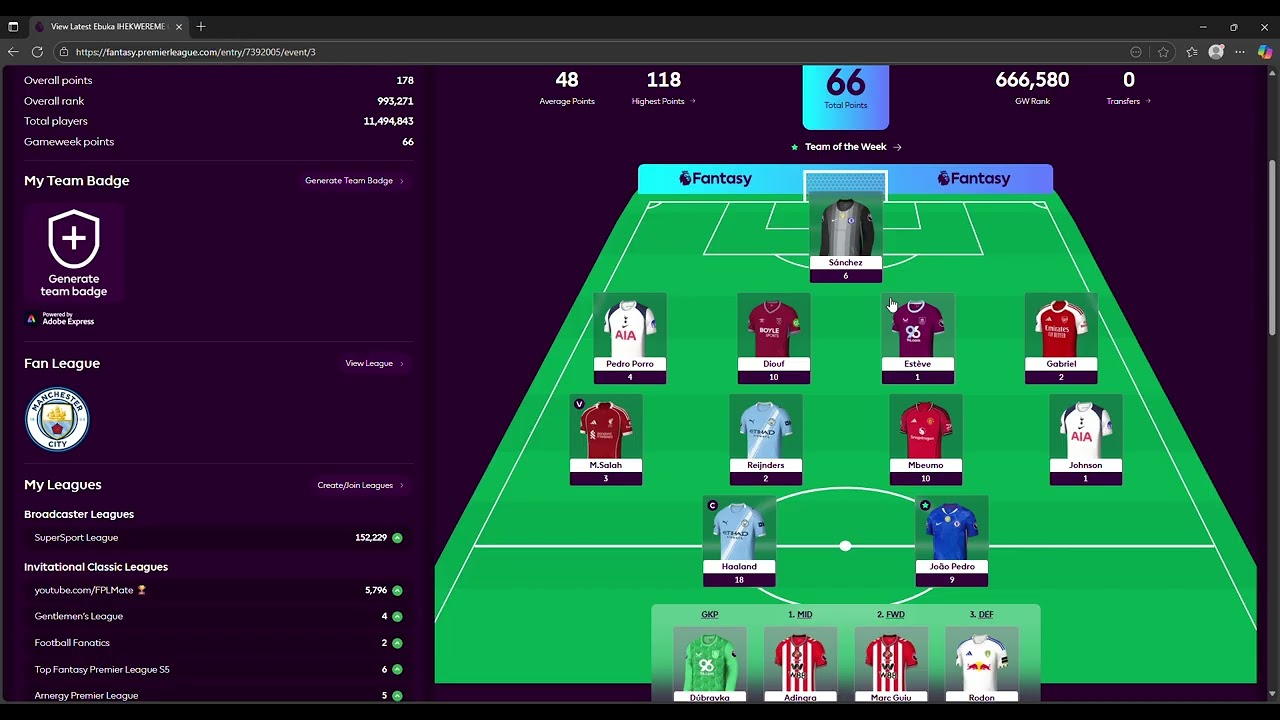 My FPL GW3 and plans for GW4 