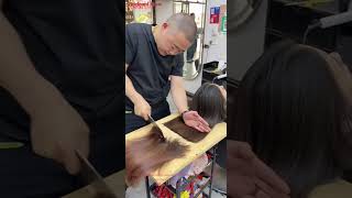 Crazy Chef Cuts Hair with Kitchen Knife 🍳✂️