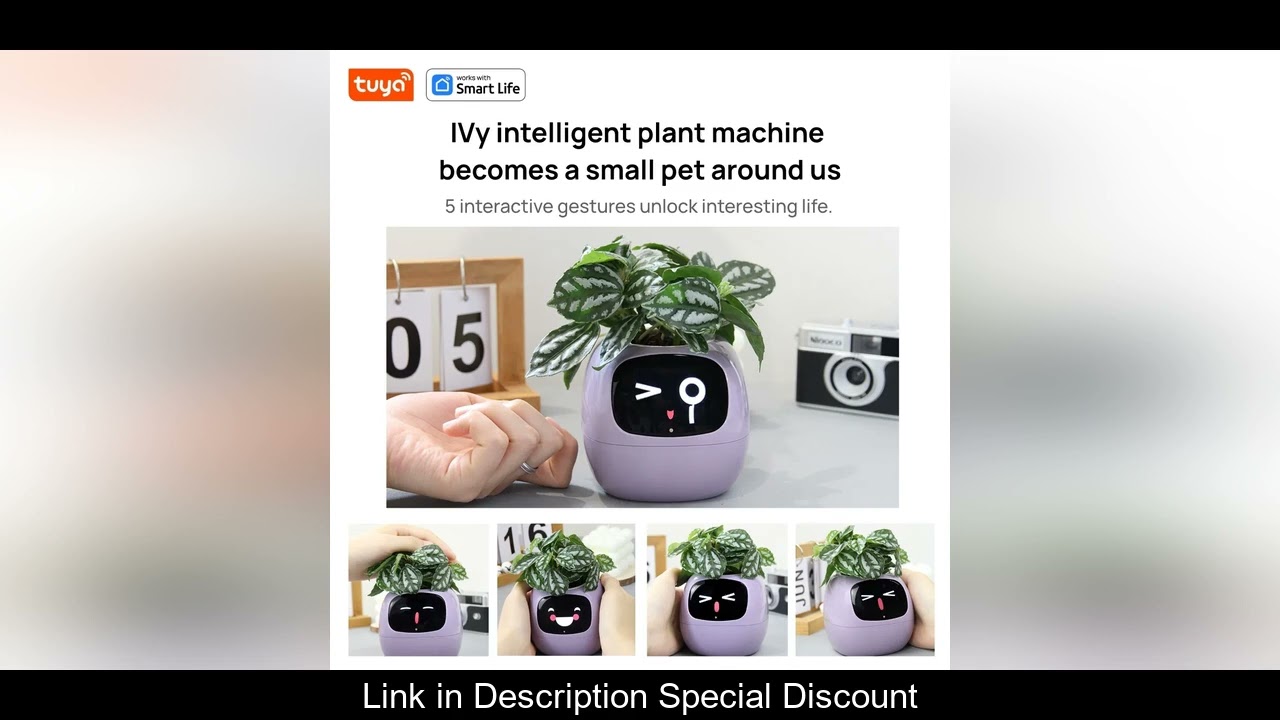 Ivy Tuya Smart Planter,Endless Fun Over 49 Rich Expressions,7 smart sensors,AI Chips Make Raising Pl