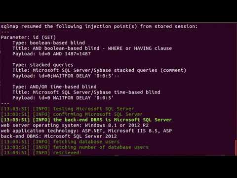 Ejemplo SQL Injection con SQLMAP