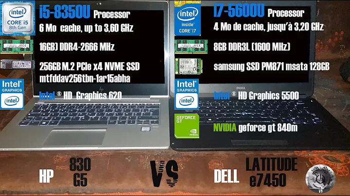 DELL E7450 VS HP ElitBook 830 G5  i7-5600u VS i5-8350u #computer#boot#start#speedtest #HDD #VS #SSD