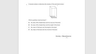 IGCSE Physics (Code: 0625) Density [Question 8]
