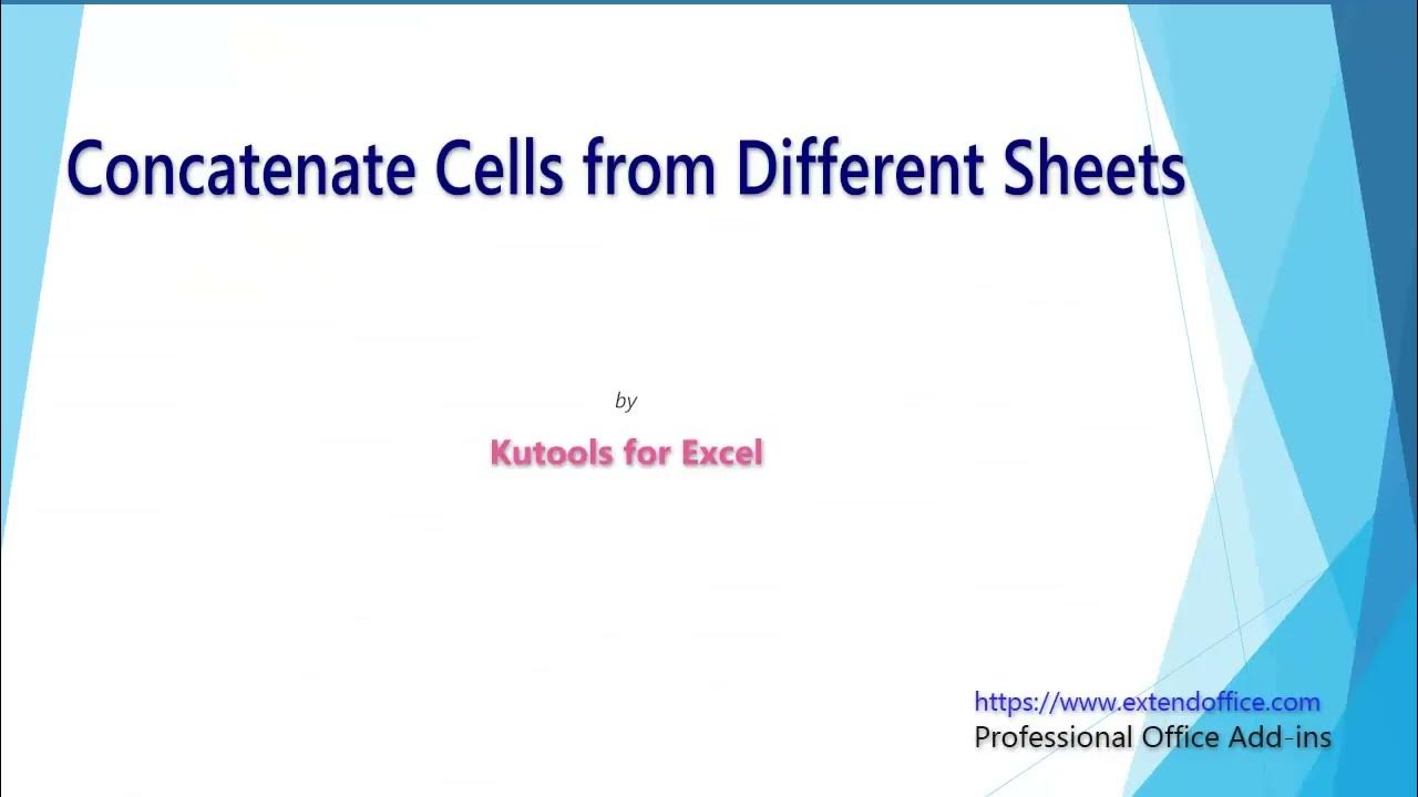 How to concatenate cells from another sheet/ different sheets in Excel