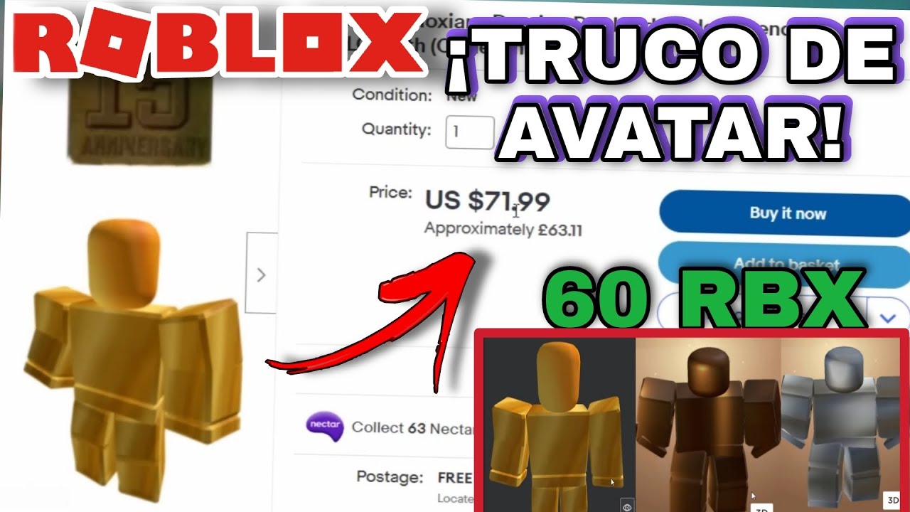 Código Robloxiano Dourado Avatar Item virtual Angola