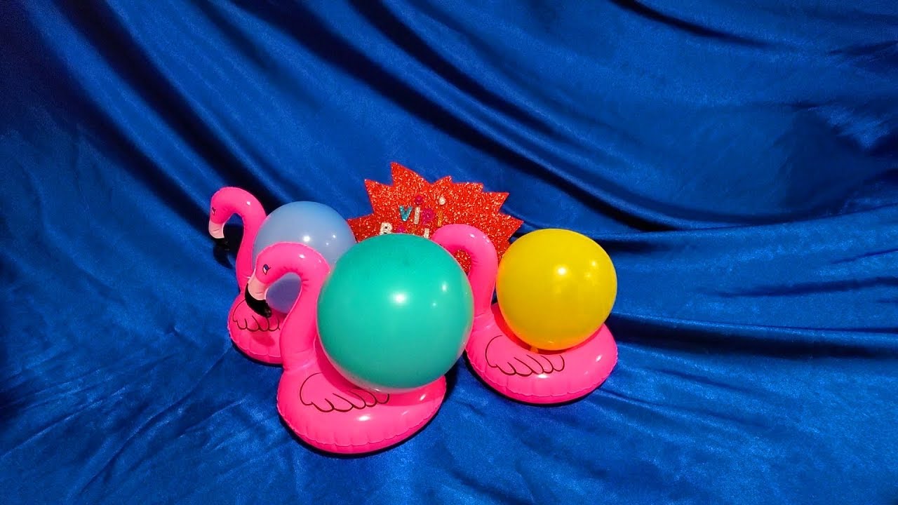 Flamingo Inflation INFLATABLE FLAMINGO CUP HOLDER INFLATION AND BALLOON POPPING!! - YouTube