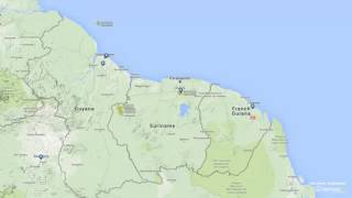 Suriname ADS-B Traffic Timelapse