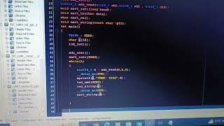 ADC converter data transfer by UART and Tx by PIC 16F877A / Rx by Atmega8 Microcontroller