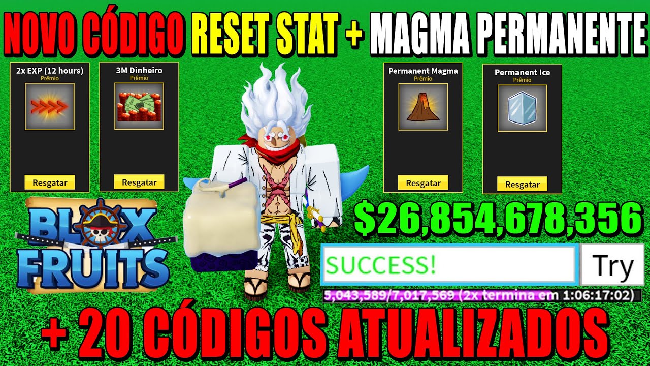 codigo de resetar status no blox fruit update 20