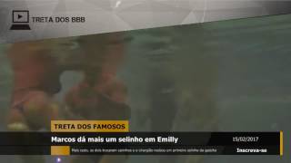 Bbb17 Marcos Da Um Selinho Em Emilly Na Piscina