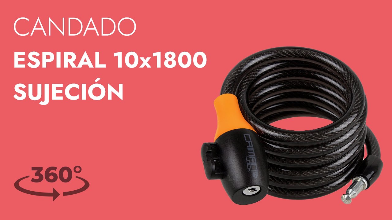 Cable de acero con candado para bicicleta 12x1200mm distribuido por  CABLEMATIC ® 