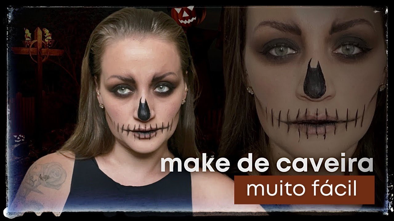 Maquiagem Caveira Fácil - Halloween 2019 - Carla M 