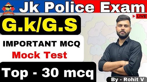 Jk police Live test ! Jkp important gk mcq , jkp mock test by Rohit verma