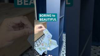 Boring Pine Unit to Stunning Blue Floral Statement | Furniture Upcycling Transformation |