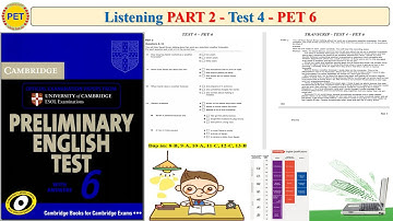 PET 6 Listening Part 2 Test 4 (Transcript + Key)