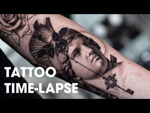 BLACK AND GREY APOLLO STATUE TATTOO | TIME LAPSE (Real Time Tattooing)