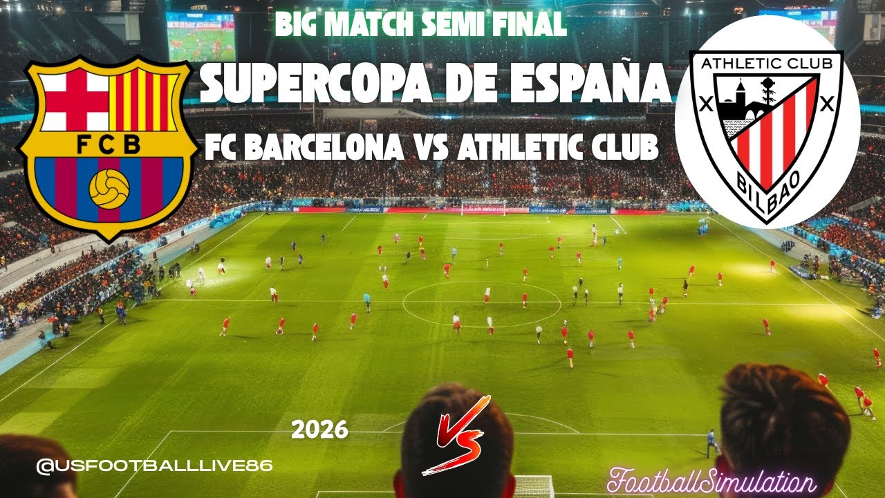 Supercopa de España Football🔴 Live | FC Barcelona vs Athletic Club | SP ...