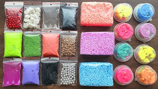 Making Crunchy Slime with Bags Foam Bricks and Clay