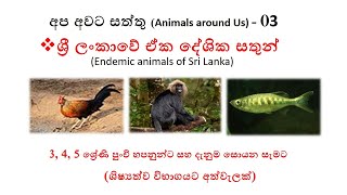 ශ්‍රී ලංකාවේ ඒක දේශික සතුන් - (Endemic animals of Sri Lanka)