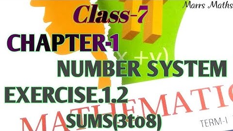 Class 7 maths chapter 1 number system/exercise 1.2/subtraction of integers/marrs maths