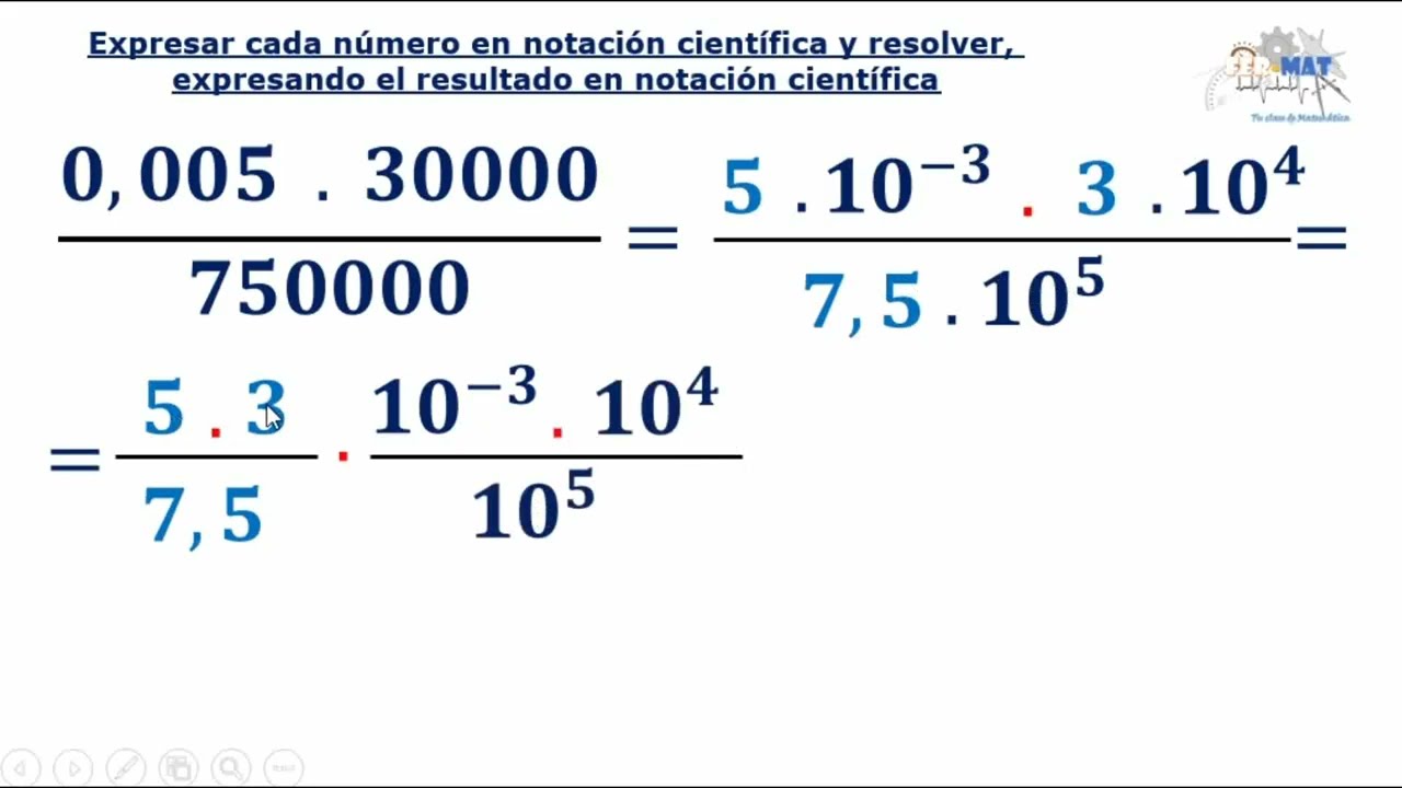 Notación científica. Ejercicios combinados.