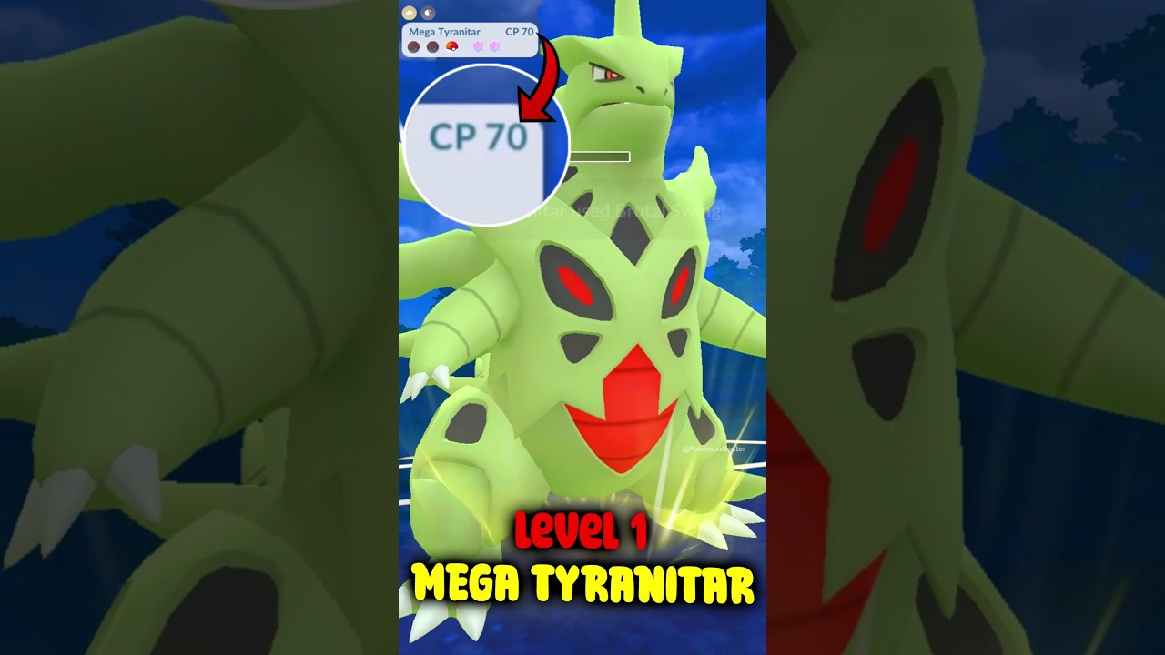 I used  LeveL 1 MEGA TYRANITAR in Pokemon GO and WON!