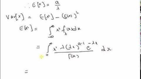 Gamma random variable: mean & variance