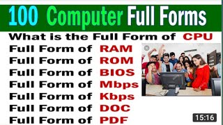 100 Most Commonly used Computer Full form ll Computer Full form