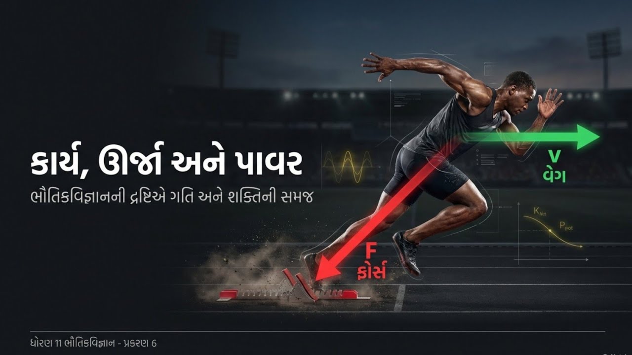 Std 11 Physics Chapter 6 કાર્ય ઉર્જા અને પાવર 🏋️| Work Energy and power | #std11 #physics #science