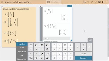 Entering Matrices and Matrix Calculations