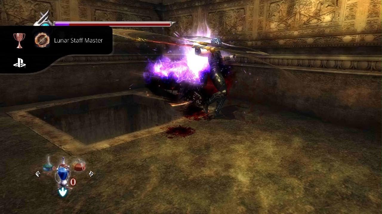 Ninja Gaiden Master Collection: Ninja Gaiden Sigma - Lunar Slashes through cracking wall