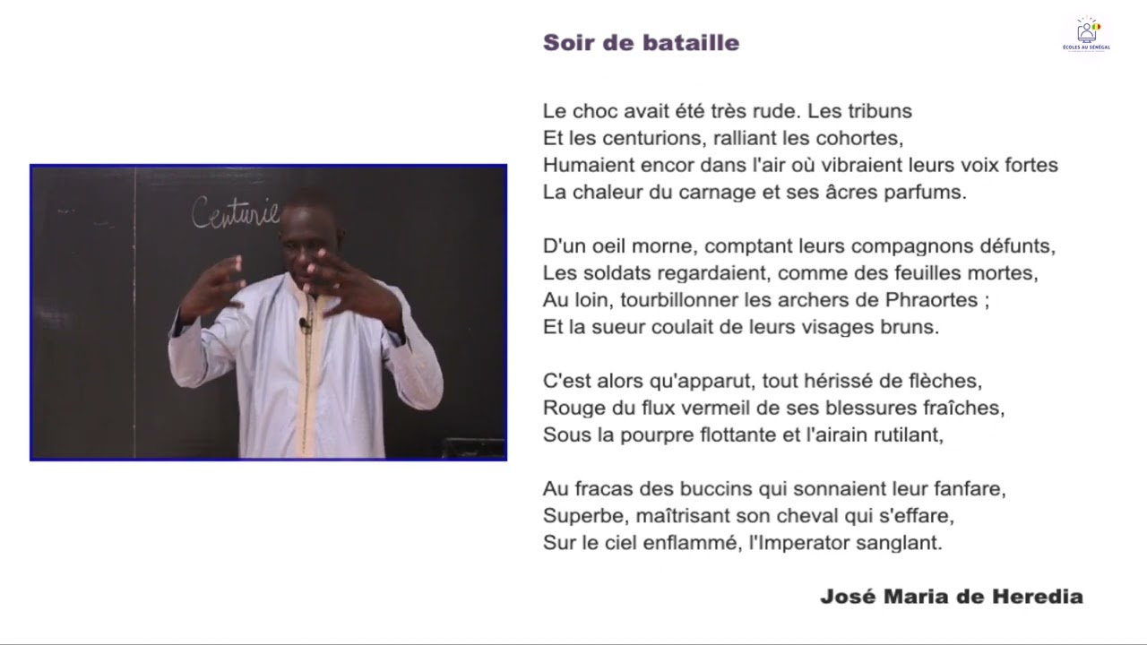 Cours - Première - Français : Etude de texte / Introduction au parnasse / suite 1 / M. BA