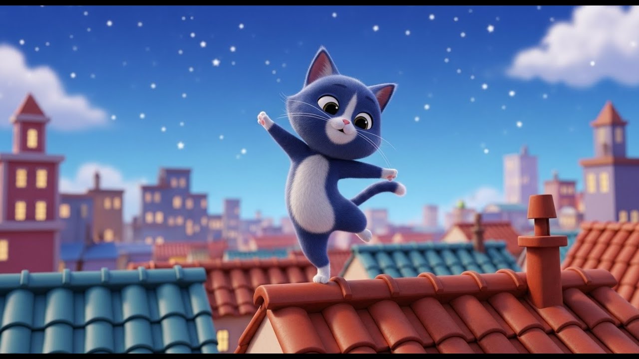 The Cat Who Danced on the Roof | Popular Nursery Rhyme For Kids | Sing Along With Kids