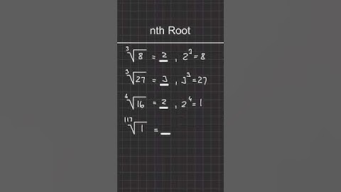 nth Root Simple | The Westcoast Math Tutor