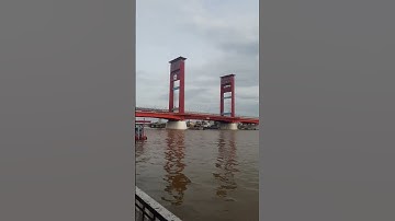 Jembatan Ampera & Sungai Musi di Siang Hari Sebelum Tahun Baru 2023 #short #shortvideo #ampera
