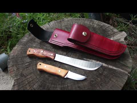 Wessex Blades Leuku and Carver combo with Yew scales and Leather Sheaths