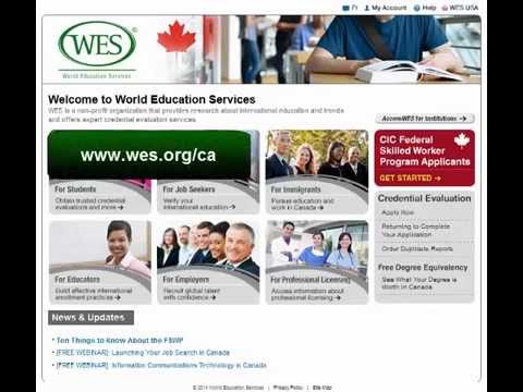 Wes How To Apply For An Eca For The Federal Skilled Worker Program Youtube