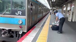 まだまだ現役。205系NE408編成普通城陽行き京都駅到着発車。