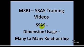 MSBI - SSAS - Dimension Usage - Many to Many Relationship