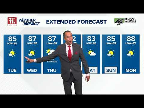 Dry, warm through midweek; storm chances return Thursday