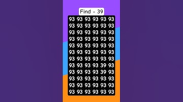 Find The Number - 39| Find Odd Number|Eye Test|#shorts #vairalvideo #trending #jillur #find #numbers
