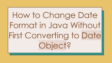 How to Change Date Format in Java Without First Converting to Date Object?