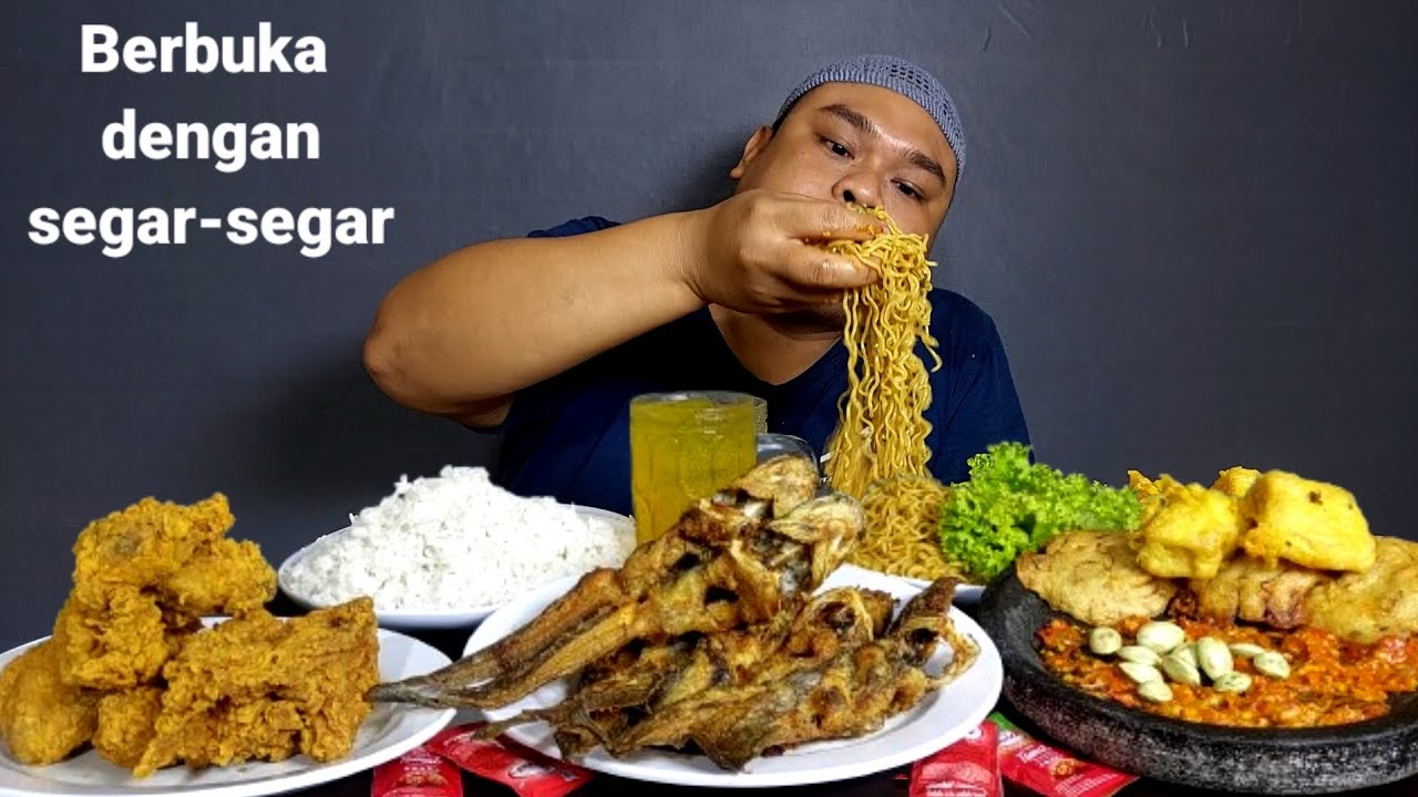 BERBUKA DENGAN YANG SEGAR-SEGAR'!😁 1KG LELE GORENG AYAM KENTUCKY MIE GORENG+GORENGAN..