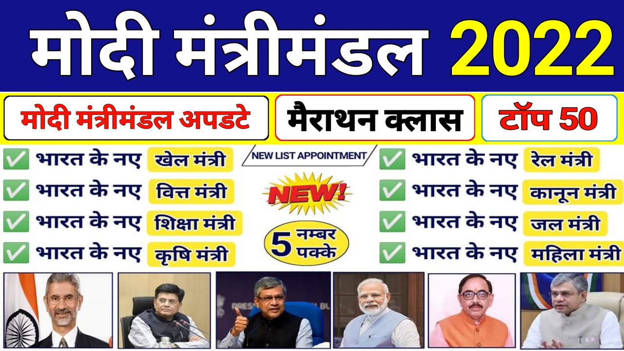 नया मोदी मंत्रीमंडल 2022 | Modi Cabinet List 2022 | vartmaan me kon kya hai | Modi Mantrimandal 2022