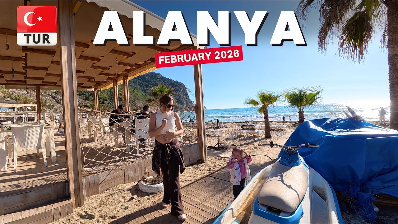 Alanya Cleopatra Beach, Cable Car and Damlatas Tour | Antalya Turkey | February 2026 [4K HD]