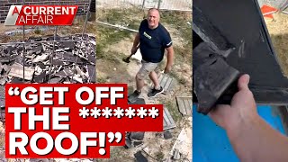 Fed up tradie rips up roof tiles in pay dispute | A Current Affair Resimi