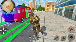 Fire Truck Drive Game - American FireFighter City Rescue - Android Gameplay screenshot 4